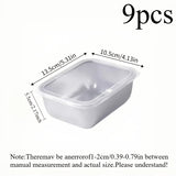 Juego de 9 Recipientes Apilables para Alimentos de Acero Inoxidable con Tapas - Libre de BPA, Organizador Multiusos para Cocina, Apto para Lavavajillas y Contacto con Alimentos, Sin Necesidad de Electricidad