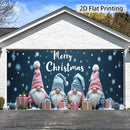2D Banner de Puerta, 1 Pieza, Banner de Puerta de Noche de Navidad Festiva - Poliéster, Escena de Papá Noel con Nieve, Gnomos y Regalos, Perfecto para Decoraciones Navideñas, Bodas y Celebraciones al Aire Libre, Decoraciones Navideñas