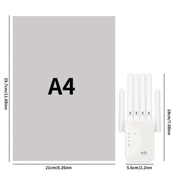 Momotor - Amplificador de Señal WIFI 2525WIFISignal Extender - 2.4GHz - Refuerzo de Señal WIFI - Banda Alta Velocidad, Compatible con WIFI-6, Potente con 6 Antenas - Ideal para Hogar, Centros Comerciales y Cafeterías