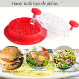 1pc Molinillo de Comida Rojo Práctico, Apto para Lavavajillas y Triturador Giratorio para Uso Fácil, Utensilios de Cocina que Ahorran Espacio, Resistente al Calor, Tapa Transparente, Antideslizante, Mango Ergonómico