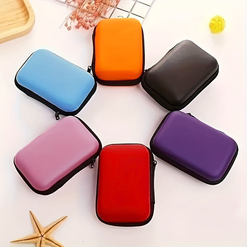 Estuche bohemio para audífonos de EVA - Organizador de viaje compacto para auriculares, cargadores, cables y más con cierre de cremallera, funda portátil, bolsa pequeña, organizador electrónico, tarjetas SD y joyeros