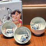 Juego de 4 tazones de cerámica con diseño de Stitch, 11.8 oz, platos redondos para cereal, sopa, postres, frutas y ensaladas - vajilla de cocina, ideales como regalo para amigos y familia