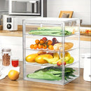 Caja de pan ajustable de 4 niveles - Contenedor de almacenamiento transparente de PET con puerta magnética, exhibidor de cocina hermético para pan, muffins, bagels y pasteles, soporte de pan de encimera | Diseño transparente | Hermético al mar