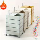 Carrito de Almacenamiento Delgado de 5 Niveles con Ruedas - Organizador Versátil sin Montaje para Oficina, Sala de Estar, Cocina | Diseño Multifuncional con Compartimentos Rotativos 360°