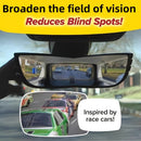 Espejo Retrovisor Panorámico de Ángulo Amplio para Coche 1pz - Antirreflejos, Mejora del Punto Ciego, Material ABS Duradero, Diseño Cóncavo Inspirado en Autos de Carreras, Instalación Delantera, Gran Campo Visual, Accesorio de Seguridad Vehicular | Mejor