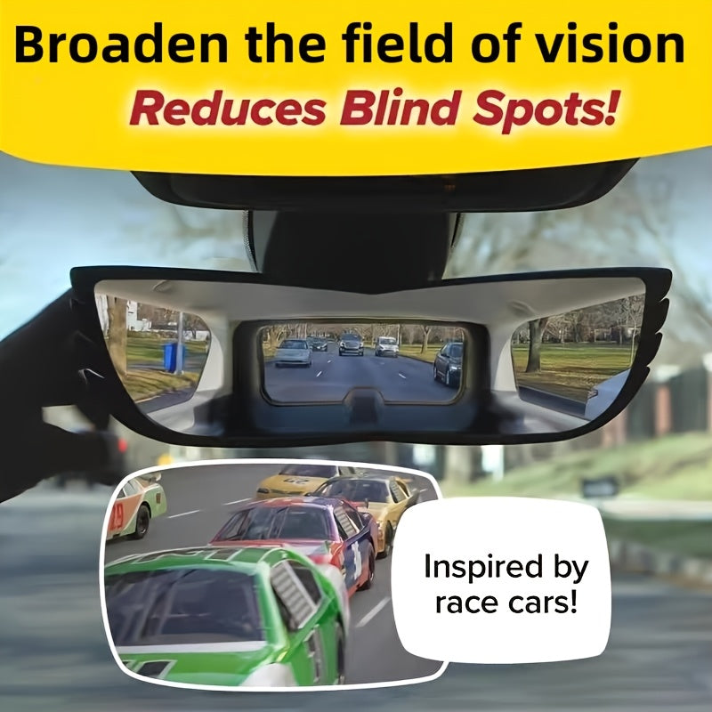Espejo Retrovisor Panorámico de Ángulo Amplio para Coche 1pz - Antirreflejos, Mejora del Punto Ciego, Material ABS Duradero, Diseño Cóncavo Inspirado en Autos de Carreras, Instalación Delantera, Gran Campo Visual, Accesorio de Seguridad Vehicular | Mejor