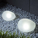 Luces de piedras de 4 LED alimentadas por energía solar, iluminación decorativa para jardines, césped, caminos, piscinas y decoraciones navideñas. (Luz blanca/Luz cálida)
