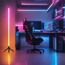 Lámpara de suelo inteligente RGB LED de esquina BINDLAN, lámpara de plástico independiente con control remoto + cable USB, inalámbrica, ideal para decoración de sala de estar, decoración de sala de estar | Decoración moderna | Lámpara alimentada por USB,