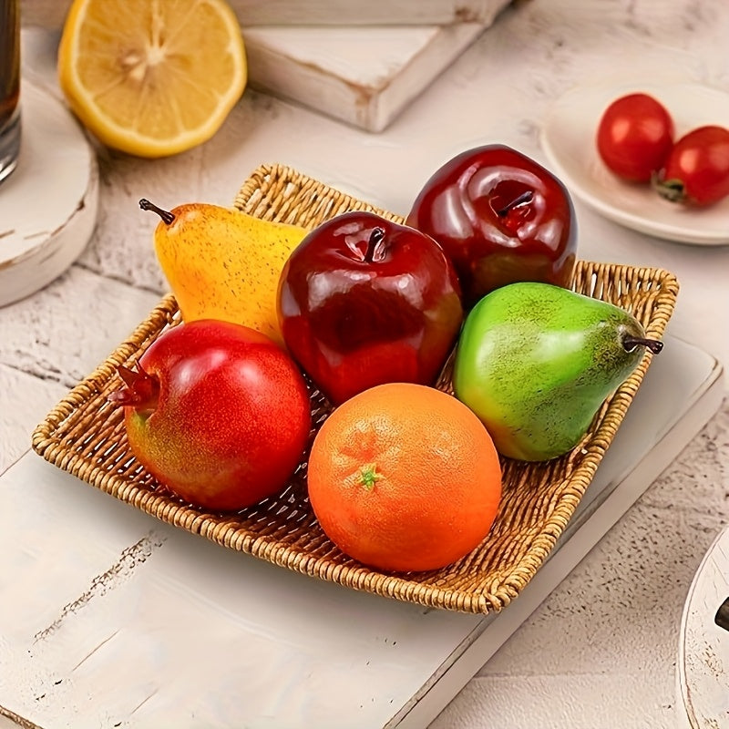 Juego de 6 piezas de frutas artificiales de alta simulación (manzana, pera, granada, naranja, limones), decoración para fiestas navideñas, cocina, hogar, modelos de frutas simuladas
