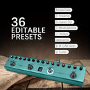 Pedal de efectos para guitarra M-VAVE TANK-G multifunción con supresor de ruido, 9 ranuras para preamplificador, ecualizador de 3 bandas, 3 modulaciones, 3 delays, 3 reverbs, 8 ranuras para cabinas IR, afinador, aplicación y software para PC, recargable