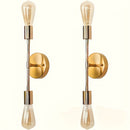 2 piezas de modernos candelabros de pared con bombillas Edison - Montaje semienterrado, diseño de metal negro, ideal para baño, pasillo, dormitorio y cocina (bombillas no incluidas), iluminación de baño | Lámpara de pared elegante | Lámpara de pared dura