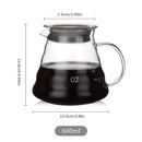 Cafetera de vidrio con capacidad de 360ml/600ml, ideal para uso en cafeterías y hogares.