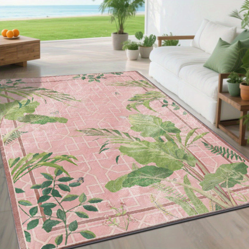 Alfombrilla de exterior con diseño de hojas ZULIDA - Ligera, fácil de limpiar, poliéster, lavable en máquina, ideal para jardín, patio, camping en RV, patio trasero y picnic, uso interior/exterior, regalo de verano, varios tamaños disponibles, decoración