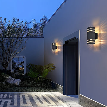 Soporte de lámpara E27 moderno, luz de Navidad para pared, adecuado para garaje superior, pasillo, exterior inferior cuadrado (bombilla no incluida)