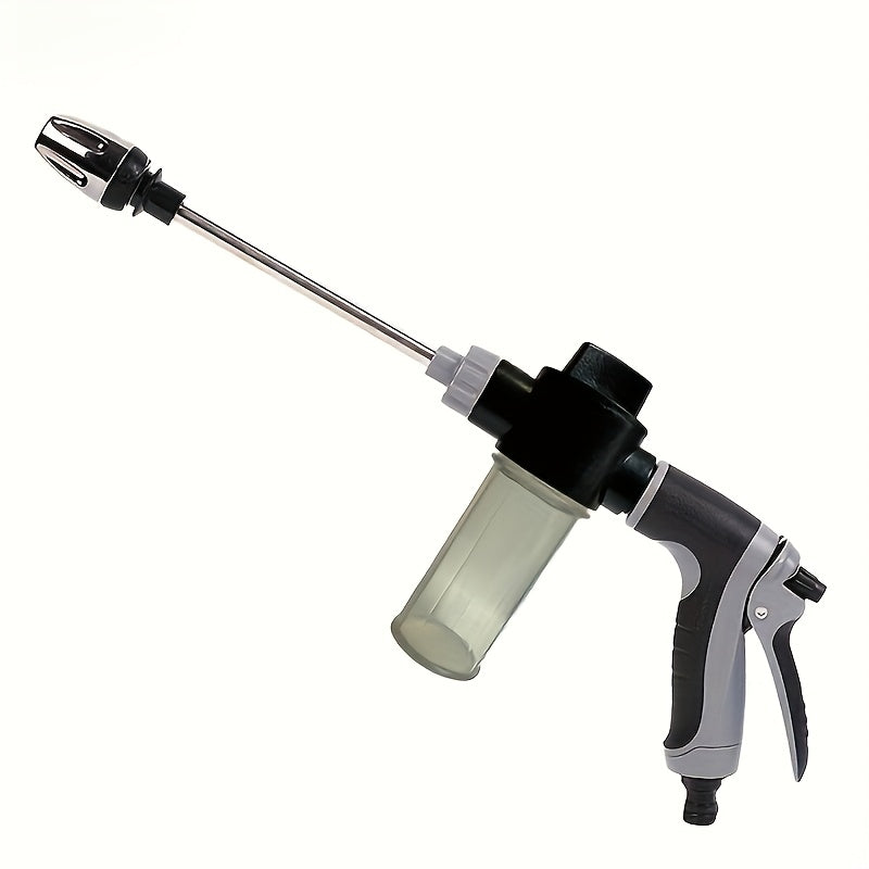 1 unidad de pistola de lavado a presión ProClean para autos, con varilla ajustable y reforzada, adaptadores rápidos de 3/4" y 1/2", boquilla multifuncional para manguera de jardín, limpieza de autos y mascotas, plástico duradero, solo lavado a mano, acce