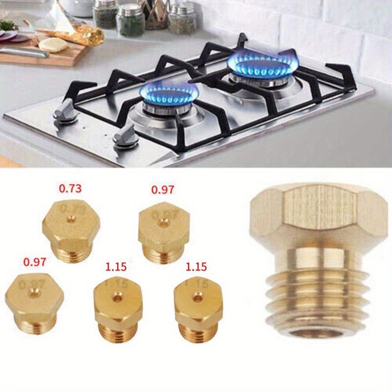Kit de Boquillas para Estufa de Gas de 5 Piezas - Compatible con la Mayoría de Cocinas de 5 Quemadores, Incluye Tamaños de 0.73mm a 1.15mm para Gas Natural G20 & G25