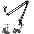 Soporte de micrófono de metal negro Arabest con brazo de tijeras ajustable - Ideal para grabación de estudio, transmisión en vivo de video y canto en línea, equipo de transmisión en vivo|Soporte de altura ajustable|Calidad de construcción duradera, sopor