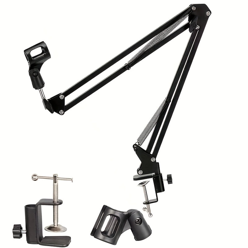 Soporte de micrófono de metal negro Arabest con brazo de tijeras ajustable - Ideal para grabación de estudio, transmisión en vivo de video y canto en línea, equipo de transmisión en vivo|Soporte de altura ajustable|Calidad de construcción duradera, sopor