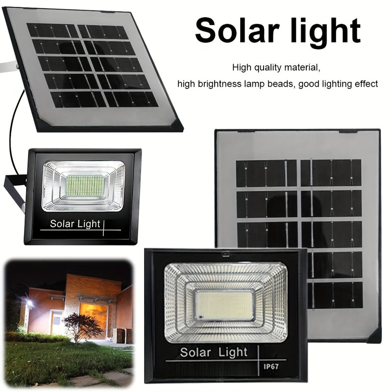 Luces solares LED para jardín con control remoto y paneles solares, luces solares IP67 de alta luminosidad para exteriores.