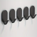 5 ganchos adhesivos resistentes, sin necesidad de taladrar, soporte fuerte para toallas, ropa y accesorios, montaje en pared sin daños, material ABS duradero, ideal para baños y tocadores, organizadores de baño | Accesorio moderno para el hogar | Ganchos
