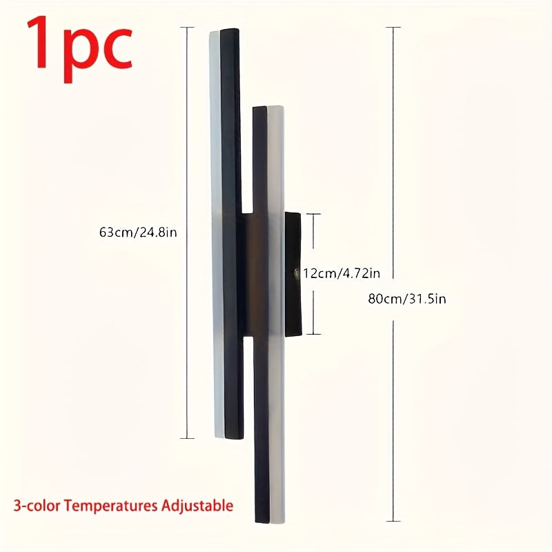 Arandela Moderna para Baño EZOS - Iluminación de 80.01 cm sobre Espejo con 3 Temperaturas Ajustables (3000K-6500K), Montaje Semiempotrado, Barra LED Energéticamente Eficiente para Baño, Dormitorio o Restaurante - Lámpara de Pared Decorativa