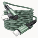 Cable de carga rápida HEEMAX de 240W, con diseño de ángulo recto C a C y USB-C a USB-C, con diseño de 90°, transferencia de datos de alta velocidad, cable trenzado duradero para teléfonos inteligentes y portátiles, cable de carga para teléfono, accesorio