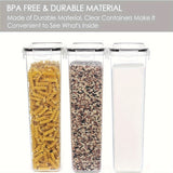 Juego de 6 Recipientes Herméticos para Alimentos - 2.4L, Material PP Libre de BPA, Organización Transparente para Cocina y Despensa con Etiquetas y Tapas Reutilizables, Diseño Duradero y Apilable, Organizador de Alimentos Secos