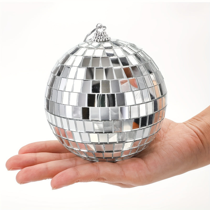 Esfera de vidrio decorativa de 4 pulgadas para fiestas, bodas - Diseño de suspensión no eléctrico adecuado para DJs, clubes, quinceañeras, decoraciones de Navidad, Halloween, Día de San Patricio (Paquete de 1)