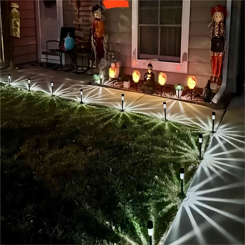 10pcs Luces Solares de Suelo para Jardín - Iluminación de Caminos Exterior Eficiente en Energía con Sensor de Luz, Baterías de Níquel Recargables, Carcasa de Plástico Negro, Capacidad de 300mAh, Perfectas para Jardín, Patio y Pasarelas
