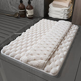 Alfombrilla de baño de espuma viscoelástica, alfombra de baño antideslizante de pelo largo y suave, lavable a máquina, absorbente, para uso en interiores y exteriores, poliéster, varios tamaños disponibles.