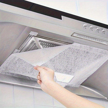 4 piezas de adhesivos antiadherentes para cocina, película filtradora de aceite para campana extractora, resistente a altas temperaturas, no lavable, reemplazable, compatible con la mayoría de modelos