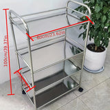 Carrito utilitario de acero inoxidable de 3 niveles con ruedas - Carro de almacenamiento multiusos para cocina, comedor, soporte para horno microondas, hotel, restaurante - Carro de servicio móvil para el hogar, reuniones al aire libre - Fácil montaje, a