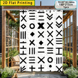 1/2 piezas Cortinas 2D Impresas para Exteriores - Lavables a Máquina, Incluye Ganchos, Perfectas para Patio, Pérgola o Decoración de Jardín, Sombra Todo el Año, Diseño Estilo Anime con Patrón Geométrico, Tela Duradera, Plano en 3D