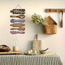 Decoración de Pared para Cocina Campestre "Bendice Nuestra Comida", 6 piezas en 2D Plano, Arte Divertido con Patrón de Restaurante, Pintura Colgante de Madera Retro, Adecuada para la Decoración del Salón de Comedor al Estilo Campo