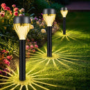 12 piezas de luces solares para exteriores, luces de jardín y paisajismo, luces de sendero LED de luz cálida/blanca, luces de sombra, luces de jardín, adecuadas para caminos, aceras, patios, jardines, parques.