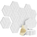 12pcs Paneles Acústicos Autoadhesivos 12"x10"x0.4" - Espuma de Alta Densidad para Aislamiento Acústico con Diseño en Y, Resistente al Fuego, Absorbente de Ruido y Eliminación de Ecos (Negro/Gris Oscuro/Blanco)