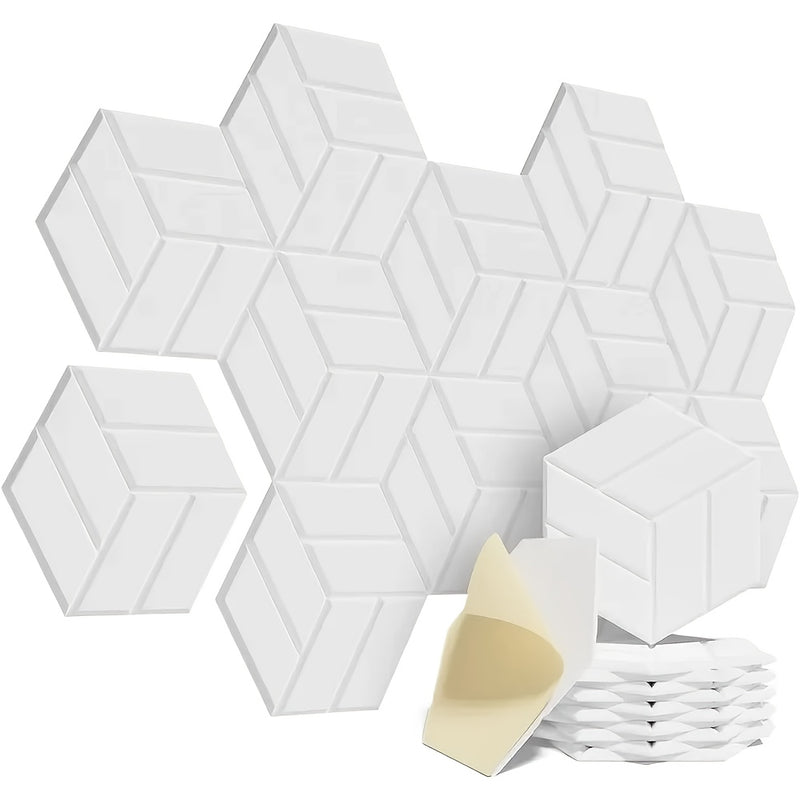 12pcs Paneles Acústicos Autoadhesivos 12"x10"x0.4" - Espuma de Alta Densidad para Aislamiento Acústico con Diseño en Y, Resistente al Fuego, Absorbente de Ruido y Eliminación de Ecos (Negro/Gris Oscuro/Blanco)