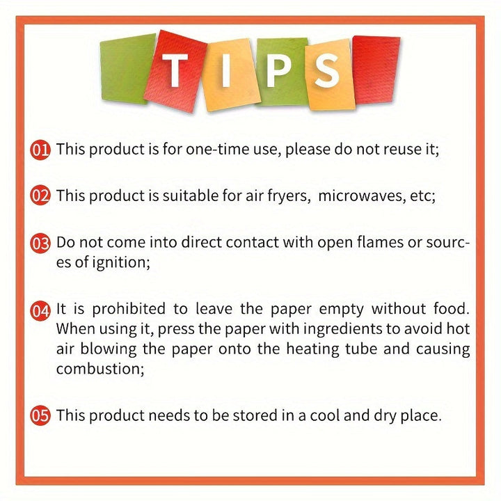 Papel de horno para freidora de aire de 50 unidades para hornear, asar y microondas - No adherente, hojas individuales fáciles de limpiar - Adecuado para uso comercial y doméstico, Material: Papel, Forma del artículo: Hoja individual