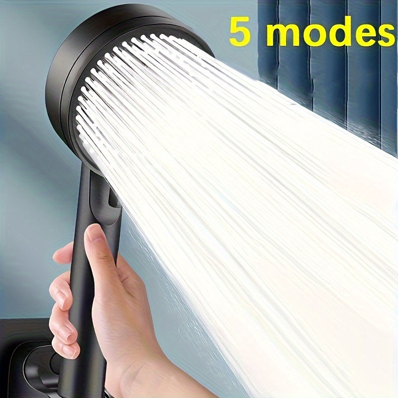 1 unidad, Cabezal de ducha multifuncional con 5 modos de alta presión, accesorio de baño ahorrador de agua, ducha de mano ajustable para una mejor experiencia de baño