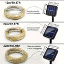 Luces de Hadas LED Solares, 32.0 metros 300LEDs Impermeables para Exteriores, Guirnalda de Luces para Jardín, Árbol de Navidad, Césped, Decoración de Casa - Alimentadas por Energía Solar con Control de Sensor de Luz