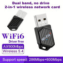 Adaptador sin varillas USB AX900 WiFi 6 - Doble Banda 2.4/5GHz, Wi-Fi 6 (802.11ax), Configuración Instantánea Sin Controladores Necesarios, Compatible con Windows 7/8/10/11, Modo AP para Hotspot, Tarjeta de Red Inalámbrica AX900 para Gaming/Streaming/Hog