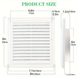 1pc Cubierta de Ventilación con Rejilla Blanca de Fácil Instalación de 10.16cm/15.24cm con Nido de Aves - Incluye 4 Tornillos, Plástico Duradero, para Exhauster de Secadora y Ventilaciones de Aire al Aire Libre, Cubierta de Ventilación de Secadora