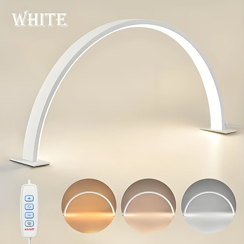 1 Lámpara LED Semircular para Uñas, Alimentación USB, Material de Aluminio, Tres Colores + Regulable Infinito, Ideal para Arte de Uñas, Extensiones de Pestañas y Cuidado con Luz, Instalación en Escritorio