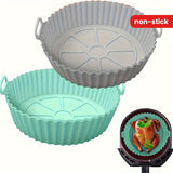 2 unidades de Ollas de Silicona Reutilizables para Freidora de Aire - Antiadherentes, Fáciles de Limpiar, Líneas para Ninja, Tower, COSORI - Esenciales de Cocina de Reemplazo para Papel de Horno Desechable