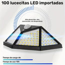 1 pieza de 100 luces solares para pared con sensor de movimiento, encendido automático para exteriores, iluminación de 4 lados para valla de jardín, iluminación de sendero de varios modos