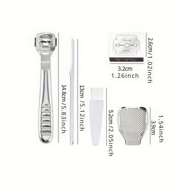 Juego de Herramientas de Pedicura de Acero Inoxidable para el Cuidado de los Pies, Limas Multifuncionales para Piel Muerta, Raspador de Callos, Profesional para Hombres y Mujeres, Lima de Pies Portátil para Piel Muerta