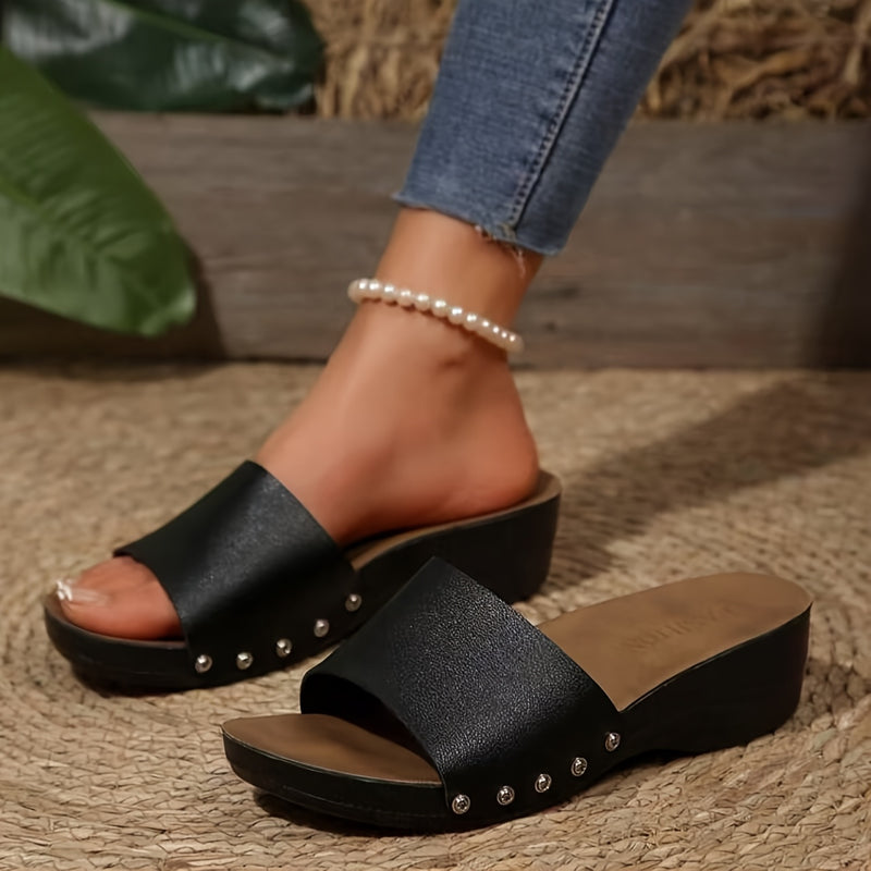 Sandalias Retro para Mujer con Correa en el Tobillo y Punta Abierta - Zapatos de Verano Cómodos con Suela Antideslizante, Detalles & Cubierta Suave de PU para Salidas Casuales - Colección Medio Oriente, Sandalias Adornadas, Calzado para Clima Cálido, For