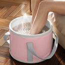 Bañera de Pie Plegable Portátil - Profunda y Ancha para Pantorrillas, Aislamiento Térmico, Rosa con Interior Blanco, Ideal para el Hogar, Residencia Universitaria o Viajes, Sin Necesidad de Energía, Esencial para un Spa en Casa | Bañera de Spa Portátil |