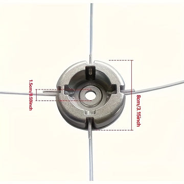 Conjunto de 21 piezas con 1 cabezal de corte de aluminio y 20 cables de acero de repuesto, incluyendo cubierta protectora profesional de aleación de aluminio y cabeza de hierba con cuerda de acero, muy adecuado para uso en jardinería