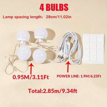 1 pieza Luz de Maquillaje Delantera Regulable en Tres Colores con 4/6/8/10/12/14 Luces, Modelo USB para Espejo de Maquillaje, Luz Rellena de Espejo, Lámpara de Belleza Ajustable en Brillo